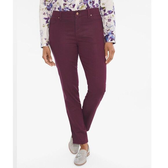Chico's Corduroy Pants Size 2.5 (14) Stretch Purple - Picture 1 of 14